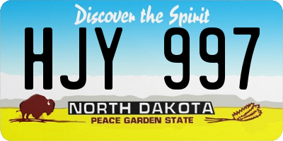 ND license plate HJY997