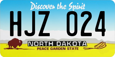 ND license plate HJZ024