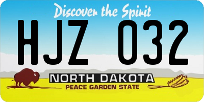ND license plate HJZ032
