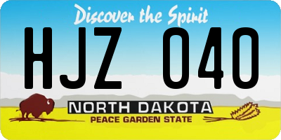 ND license plate HJZ040