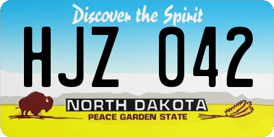 ND license plate HJZ042