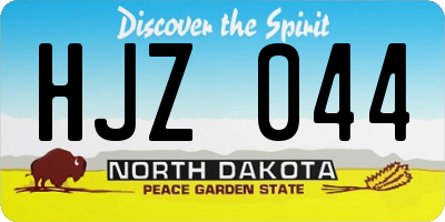 ND license plate HJZ044