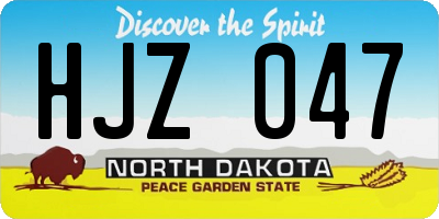 ND license plate HJZ047