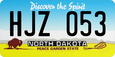 ND license plate HJZ053