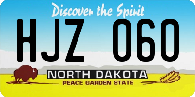 ND license plate HJZ060