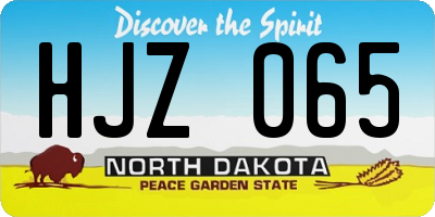 ND license plate HJZ065