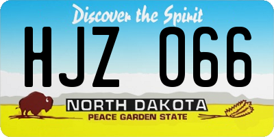 ND license plate HJZ066
