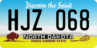 ND license plate HJZ068