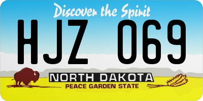 ND license plate HJZ069