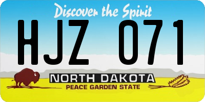 ND license plate HJZ071
