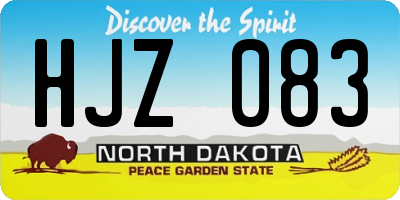 ND license plate HJZ083