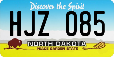 ND license plate HJZ085