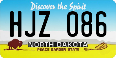 ND license plate HJZ086
