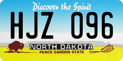 ND license plate HJZ096