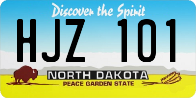 ND license plate HJZ101