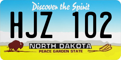 ND license plate HJZ102