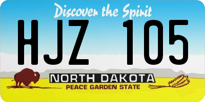 ND license plate HJZ105
