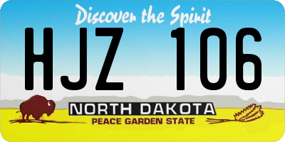 ND license plate HJZ106