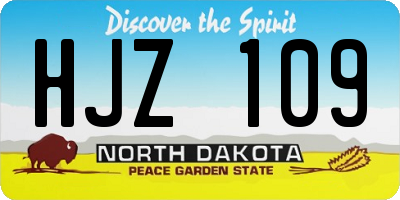 ND license plate HJZ109