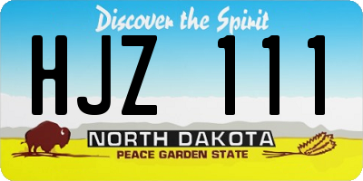 ND license plate HJZ111