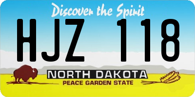 ND license plate HJZ118