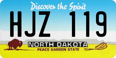 ND license plate HJZ119