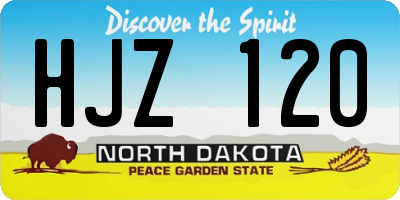 ND license plate HJZ120