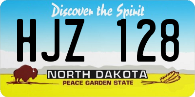 ND license plate HJZ128