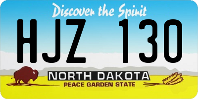 ND license plate HJZ130