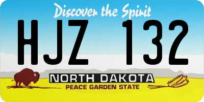 ND license plate HJZ132