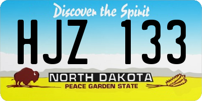 ND license plate HJZ133