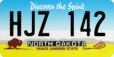 ND license plate HJZ142