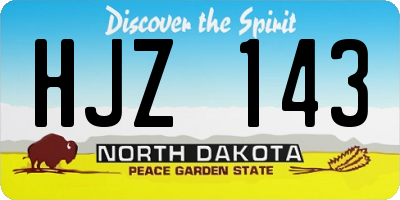 ND license plate HJZ143