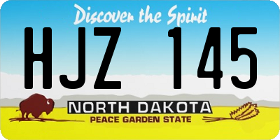 ND license plate HJZ145