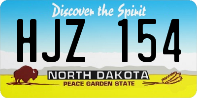 ND license plate HJZ154
