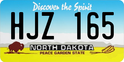 ND license plate HJZ165