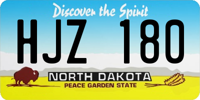ND license plate HJZ180