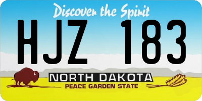 ND license plate HJZ183