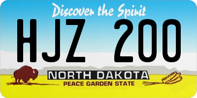 ND license plate HJZ200