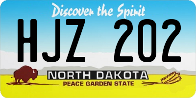 ND license plate HJZ202