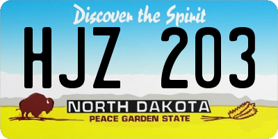 ND license plate HJZ203