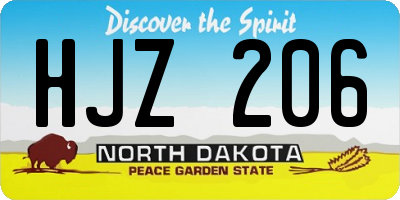 ND license plate HJZ206