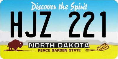 ND license plate HJZ221