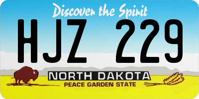 ND license plate HJZ229