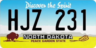 ND license plate HJZ231