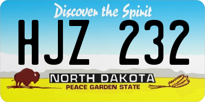 ND license plate HJZ232
