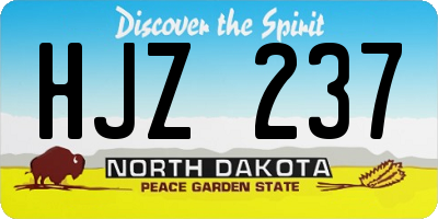ND license plate HJZ237