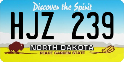 ND license plate HJZ239