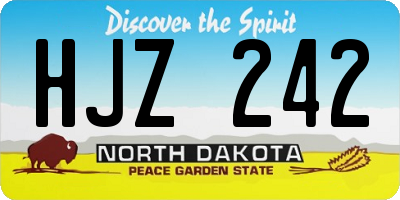 ND license plate HJZ242