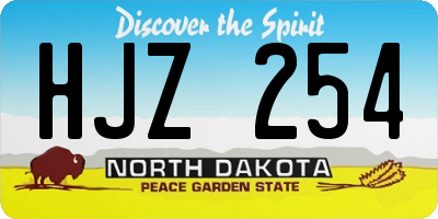 ND license plate HJZ254
